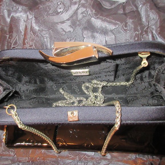 VTG Rodo Microfiber Evening Box Bag Blue 8 ½ “L x 3“H x 2“D Milan, Italy - Picture 6 of 10